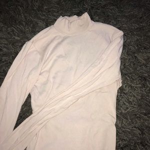 GARAGE Backless Mock Neck Long Sleeve Bodysuit